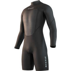 Mystic BRAND 3/2mm Back-Zip Long Arm Shorty Wetsuit - Black 250034