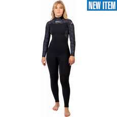 Gul Womens Flexor Yulex 4/3mm BS Backzip Wetsuit - Black / Scatter Palm Gul Womens Flexor Yulex 4/3mm BS Backzip Wetsuit - Black / Scatter Palm