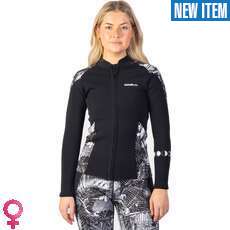 Gul Womens Luna7 2mm Neoprene Jacket - Black/Broken Palm Gul Womens Luna7 2mm Neoprene Jacket - Black/Broken Palm