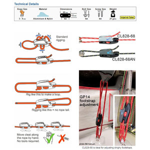 Clamcleat ® CL828-68 Aerobase With CL268 Racing Micro - Hard Anodised