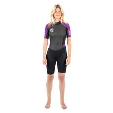 Gul Womens G-Force 3mm Shorty Wetsuit  - Black/Mulberry