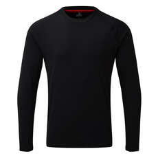 Gill Mens UV Tec Crew Neck Long Sleeve Tee - Black