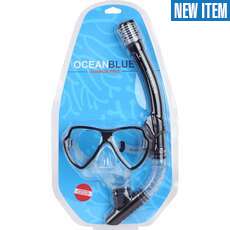 Ocean Blue AV-Pro Mask and Snorkel Set - Twin Lens - Adult - Black Ocean Blue AV-Pro Mask and Snorkel Set - Twin Lens - Adult - Black