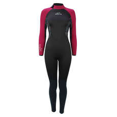 Sola Womens Star 5/3mm Back Zip Wetsuit - Black/Burgundy A1503